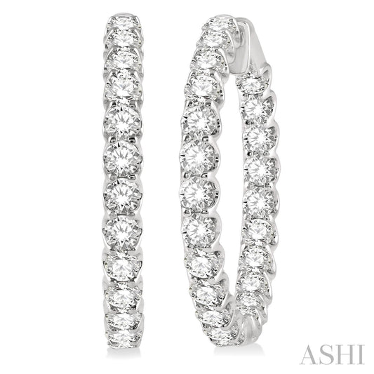 Maharaja Collection Inside-Out Round Diamond Hoop Earrings in 14K White Gold (8.00ctw)