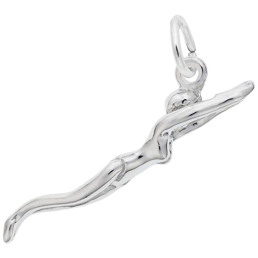 Maharaja Collection FEMALE SWIMMER Charm in Sterling Silver