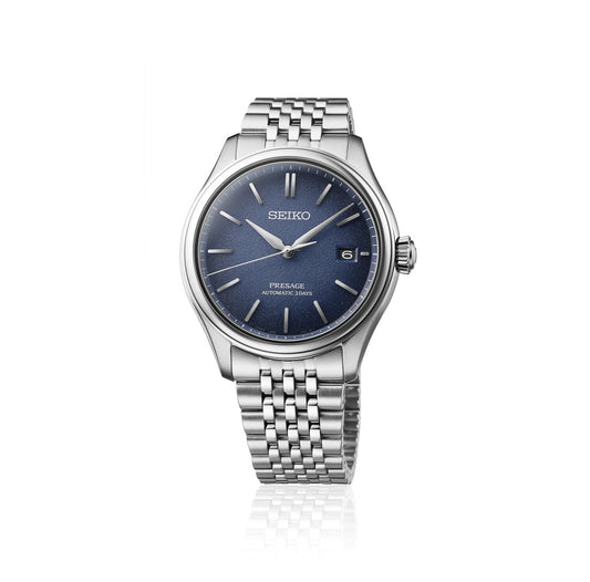 Maharaja Collection 40.2mm Blue Presage SS Classic Series Automatic Watch in Stainless Steel