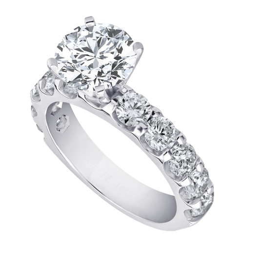 Maharaja Collection Round Diamond Semi-Mount Engagement Ring in 14K White Gold (0.33ct)