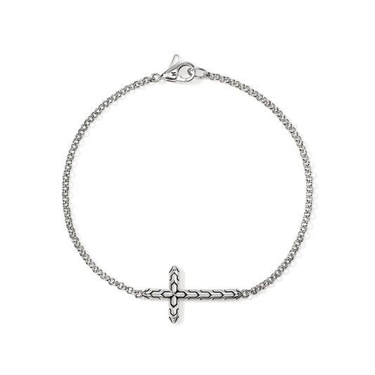 Spiritual Mini Rolo Chain Cross Bracelet with Lobster Clasp, Size UM