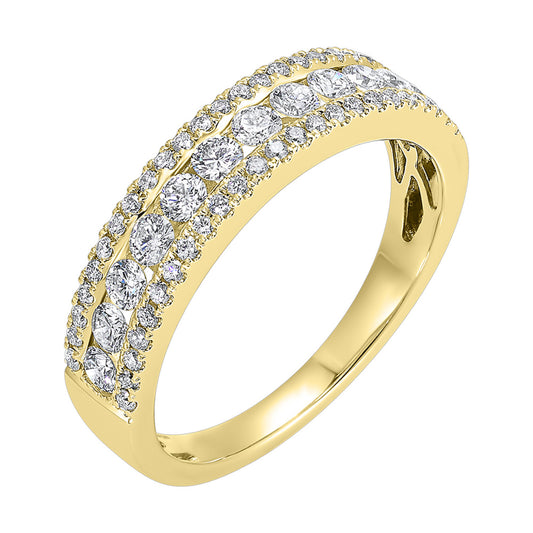 Maharaja Collection Three Row Diamond Fashion Ring in 14K White Gold (0.75ctw)