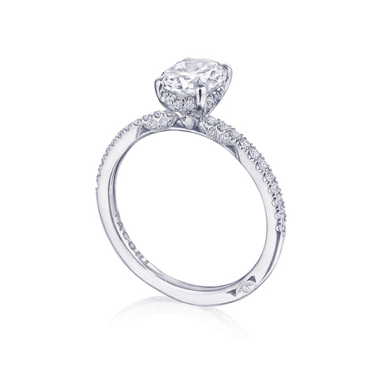 Maharaja Collection Oval Solitaire Semi-Mount Engagement Ring in 18K White Gold