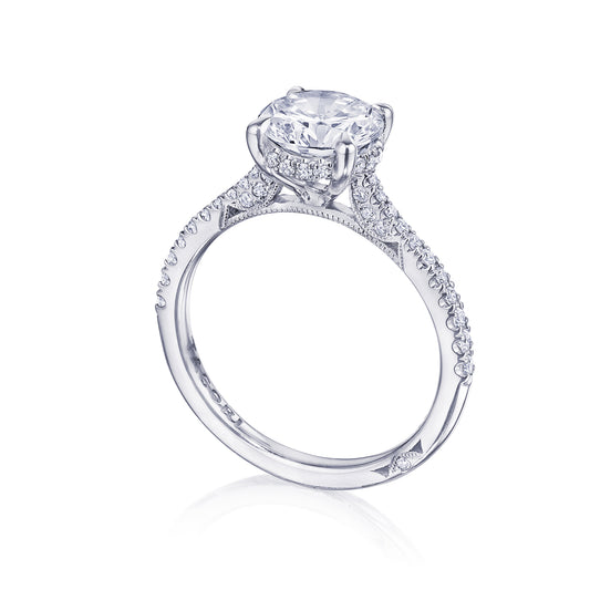 Maharaja Collection Round Solitaire Engagement Ring in 14K White Gold (0.33tdw)