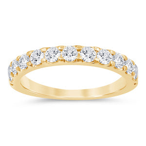 Diamond Low Profile Wedding Band with 11= 1.00ctw Diamonds in 14Kt Yellow Gold (1ctw)