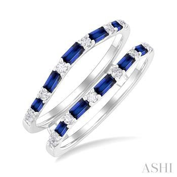 Maharaja Collection Diamond and Baguette Sapphire Ring Guard in 14K Gold (0.83ct)