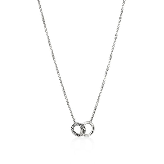 Essentials Mini Rolo Chain Interlinking Necklace, Size 16-18 Adjustable