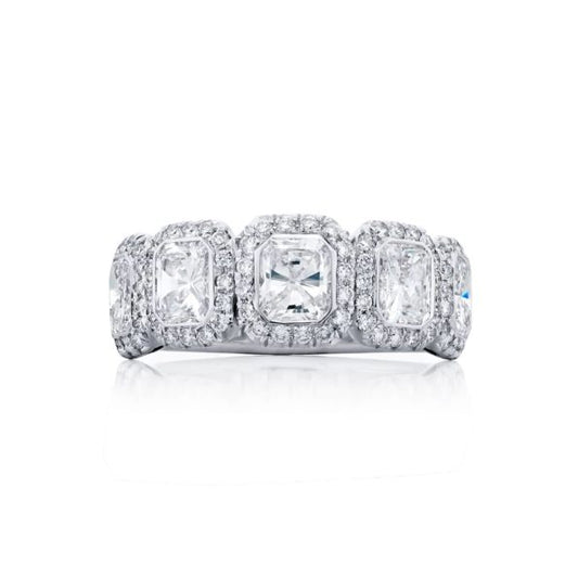 JB Star Radiant and Micro Pave Diamond Bezel Band in Platinum (3.24ctw)