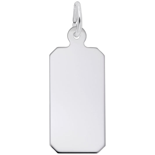 Maharaja Collection Dog Tag Charm in Sterling Silver