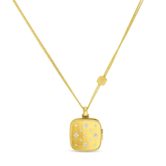 Maharaja Collection Roberto Coin Venetian Princess Diamond Locket Necklace in 18K Gold (0.35ct)