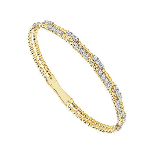 Maharaja Collection Round Diamond Lady's Bangle Bracelet in 14K Yellow Gold (1.33ctw)