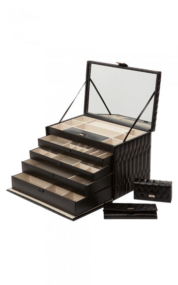 Maharaja Collection Wolf Designs Caroline Extra Large Jewelry Case in Black