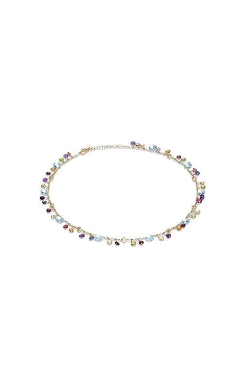 Maharaja Collection Blue Topaz and Mixed Gemstone Single Strand Necklace in 18Kt Yellow Gold