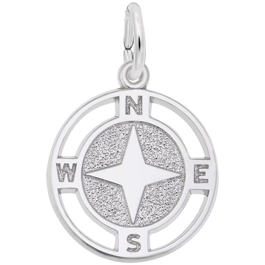 Maharaja Collection Nautical Compass Charm in Sterling Silver