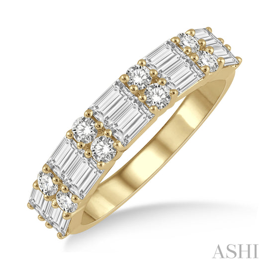 Maharaja Collection Baguette and Round Diamond Fashion Band in 1.2ctw