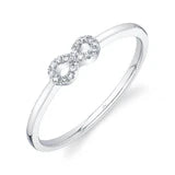 Maharaja Collection Infinity Diamond Ring in 14K White Gold (0.04ctw)