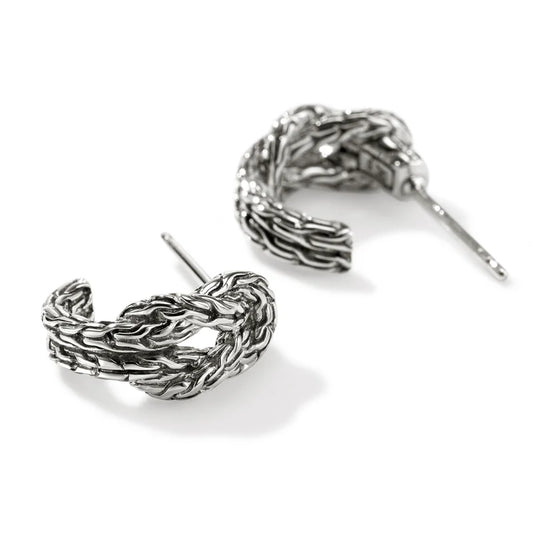 Love Knot Silver Earrings (Length 13mm)