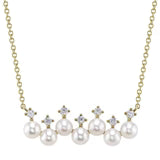 Maharaja Collection Diamond and Cultured Pearl Necklace in 14K Yellow Gold (0.16ct)