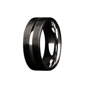 Maharaja Collection Heavy Stone 8mm Cobalt Wedding Band with Carbon Fiber Overlay in Cobalt