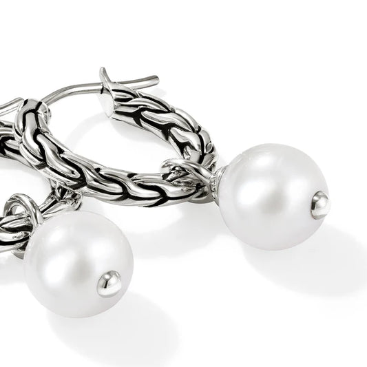 Essentials Hoop Earrings with 8-8.5mm Cultured Fresh Water Pearl (16mm)