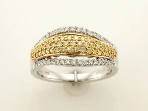 Maharaja Collection Pavé Two-Tone Fancy Yellow and White Diamond Ring in 14K Yellow Gold (0.53ctw)