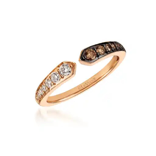 Maharaja Collection Chocolate and White Diamond Pavé Ring in 14K Rose Gold (0.56ctw)