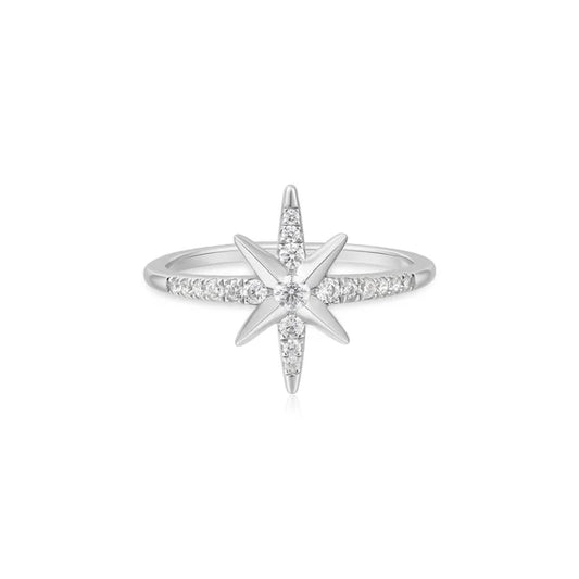 Ania Haie Miss Dainty Eight-Pointed Star Signet Ring in Sterling Silver