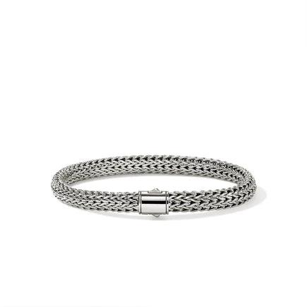 Icon Silver 6.5mm Small Bracelet with Pusher Clasp, Size UM