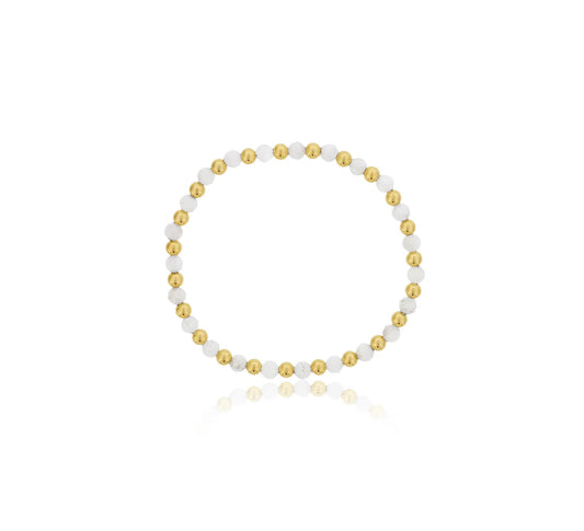 Maharaja Collection Moonstone and Gold Filled Bead Bracelet in Gold Filled