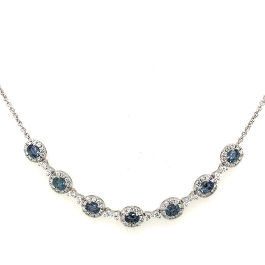 Maharaja Collection Round Alexandrite and Diamond Necklace in 18K White Gold (1.5ctw)