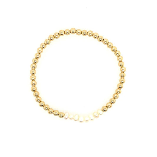 Maharaja Collection Pearl Bar Mini Bracelet in Gold Filled