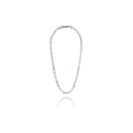 Maharaja Collection Sterling Silver & 14K Yellow Gold Station Necklace