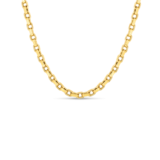 Maharaja Collection Square Link Chain Necklace in 18K Yellow Gold