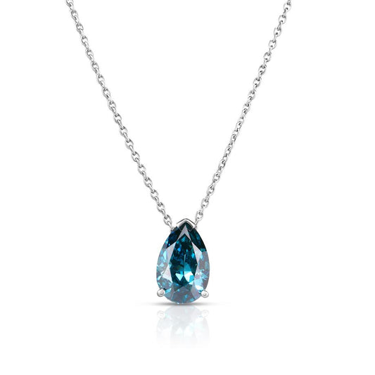 Maharaja Collection Fancy Color Enhanced Diamond Pendant Necklace in 14K White Gold (1.30ct)