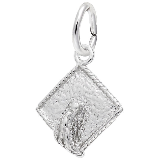 Maharaja Collection Graduation Cap Charm in Sterling Silver
