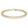Maharaja Collection Round Cut Small White Swarovski Matrix Tennis Bracelet in Gold-Tone Plated