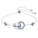 Maharaja Collection Interlocking Loop Blue Bracelet in Rhodium Plated