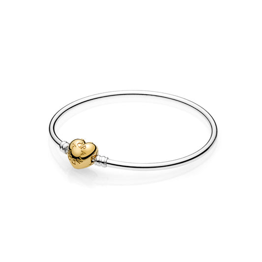Maharaja Collection Logo Heart Bangle Bracelet in Sterling Silver