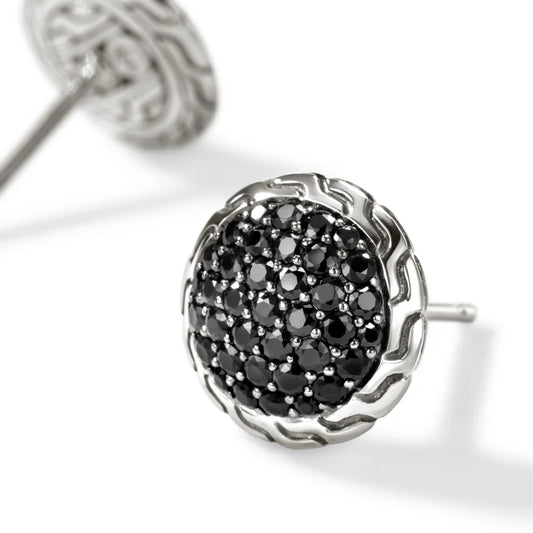 Essentials 10mm Stud Earrings with Treated Black Sapphire