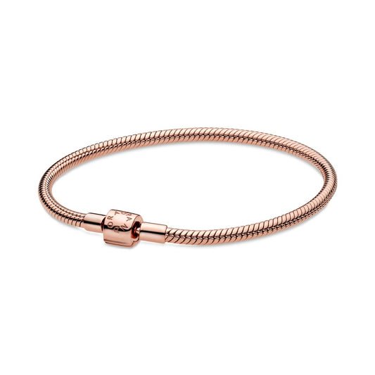 Maharaja Collection Barrel Clasp Snake Chain Bracelet in Silver