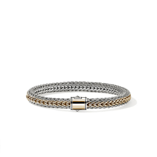 Icon Small Reversible Twisted Chain Bracelet with Pusher Clasp, Size UL BG