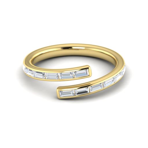 Maharaja Collection Baguette Diamond Bypass Ring in 14K Yellow Gold (0.52tdw)