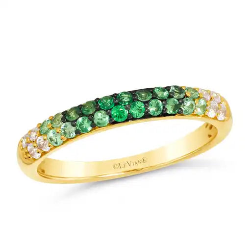 Maharaja Collection Round Tsavorite Fashion Ring in 14K Yellow Gold (0.49ct)