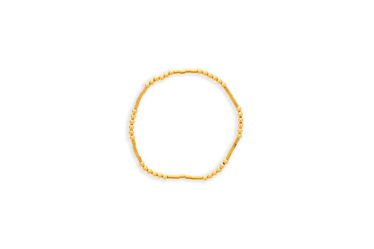 Maharaja Collection 3mm and Tube Gold Filled Shine Bright Beaded Bracelet