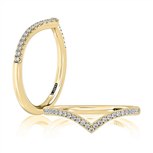 Maharaja Collection Curved Diamond Band with (25) Round Diamonds 0.13ctw in 14Kt Yellow Gold