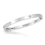 Maharaja Collection Round Diamond Love In Verona Bracelet in 18K White Gold (0.15ctw)