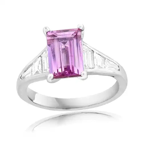 Maharaja Collection Pink Sapphire and Diamond Ring in Platinum (3.88ctw)