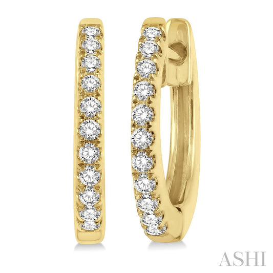 Maharaja Collection Petite Diamond Huggie Fashion Earrings in 14K Gold (0.15tdw)