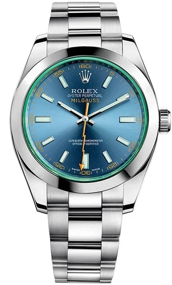 Maharaja Collection 40mm Blue Milgauss 116400GV Automatic Watch in Oystersteel