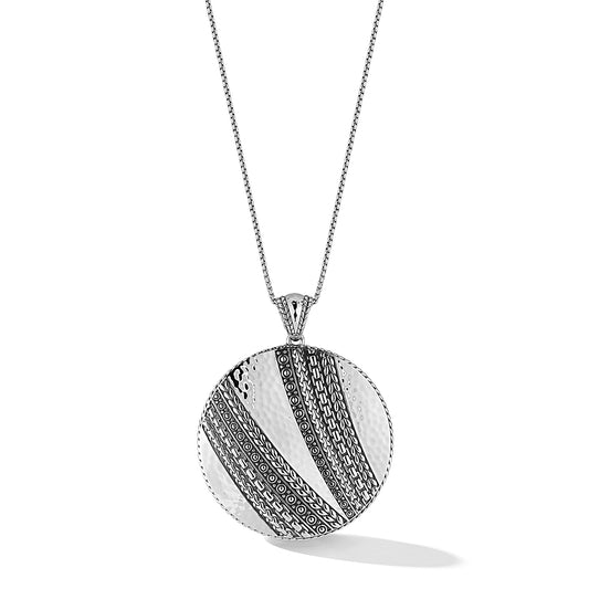 Maharaja Collection Master Artisan Disk Pendant Necklace in Sterling Silver